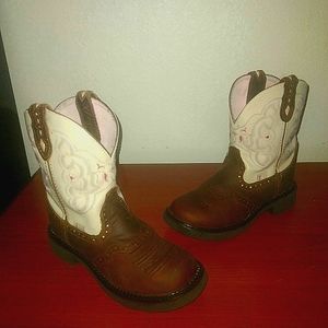 Womens Justin Boots Barnwood Brown Cowhide Pink Embroider Gypsy Cowboy Boots 6.5
